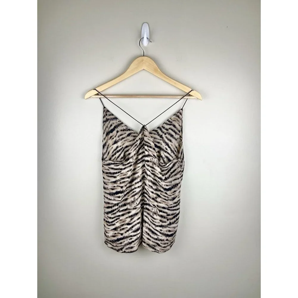 Reformation Silk Cami Women’s Sz Sm‎ Sleeveless Animal Print V-neck Flowy - Picture 2 of 7